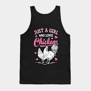 Chicken Just A Who Loves Chickens Flowers Farm Tank Top